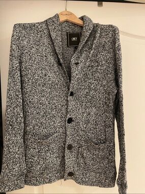 Obey Black & White Marled Knit Cardigan